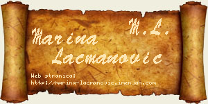 Marina Lacmanović vizit kartica